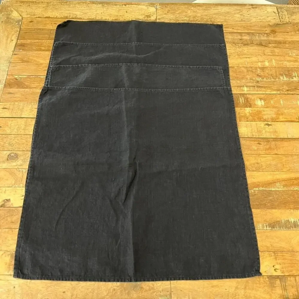 Black Linen Napkins Set of 4 19
